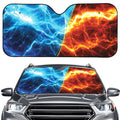 Fire And Ice Energy Print Car Windshield Sun Shade