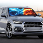 Fire And Ice Energy Print Car Windshield Sun Shade