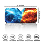 Fire And Ice Energy Print Car Windshield Sun Shade