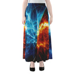 Fire And Ice Energy Print Chiffon Maxi Skirt