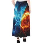 Fire And Ice Energy Print Chiffon Maxi Skirt