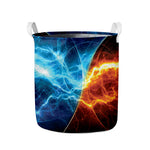 Fire And Ice Energy Print Collapsible Laundry Basket