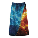 Fire And Ice Energy Print Cotton Front Slit Maxi Skirt