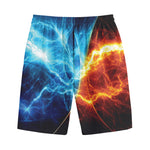 Fire And Ice Energy Print Cotton Shorts