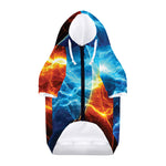 Fire And Ice Energy Print Dog Zip Up Hoodie