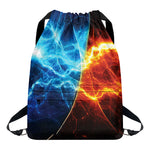 Fire And Ice Energy Print Drawstring Backpack