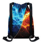 Fire And Ice Energy Print Drawstring Backpack