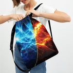 Fire And Ice Energy Print Drawstring Backpack