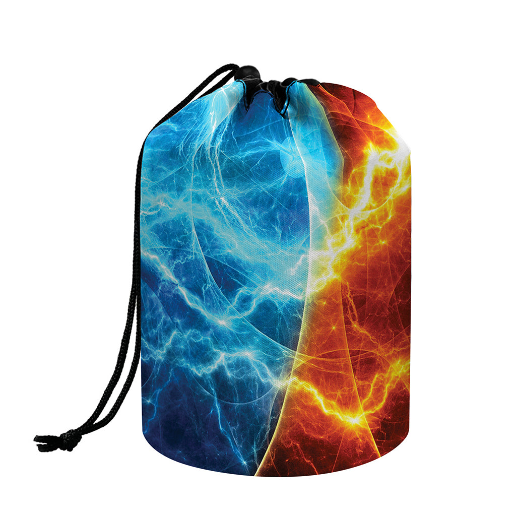 Fire And Ice Energy Print Drawstring Makeup Bag