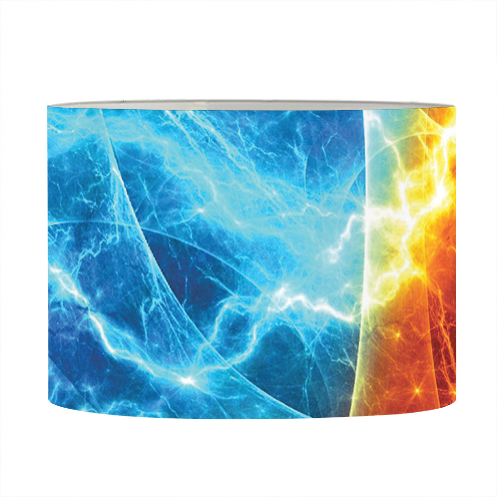 Fire And Ice Energy Print Drum Lamp Shade