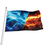 Fire And Ice Energy Print Flag