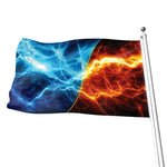 Fire And Ice Energy Print Flag