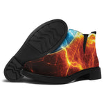 Fire And Ice Energy Print Flat Ankle Boots