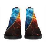 Fire And Ice Energy Print Flat Ankle Boots