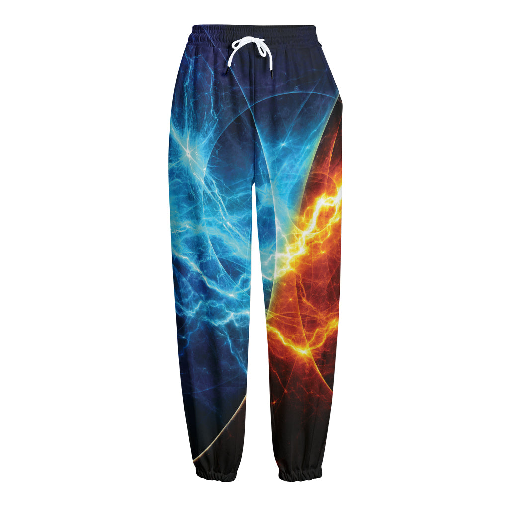 Fire And Ice Energy Print Fleece Lined Knit Pants