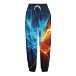 Fire And Ice Energy Print Fleece Lined Knit Pants