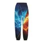 Fire And Ice Energy Print Fleece Lined Knit Pants