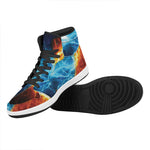 Fire And Ice Energy Print High Top Leather Sneakers