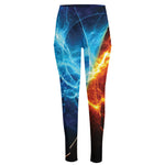 Fire And Ice Energy Print High-Waisted Pocket Leggings