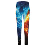 Fire And Ice Energy Print High-Waisted Pocket Leggings