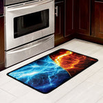 Fire And Ice Energy Print Kitchen Mat