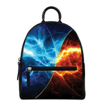 Fire And Ice Energy Print Leather Backpack