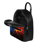 Fire And Ice Energy Print Leather Backpack