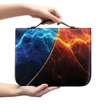 Fire And Ice Energy Print Leather Bible Cover