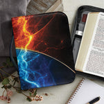 Fire And Ice Energy Print Leather Bible Cover