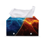 Fire And Ice Energy Print Leather Tissue Box Cover