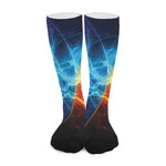 Fire And Ice Energy Print Long Socks