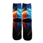 Fire And Ice Energy Print Long Socks