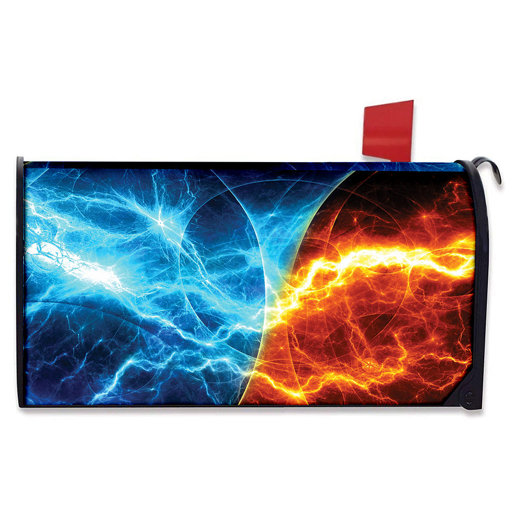 Fire And Ice Energy Print Mailbox Cover