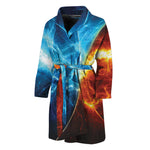 Fire And Ice Energy Print Men's Bathrobe