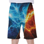 Fire And Ice Energy Print Men's Beach Shorts