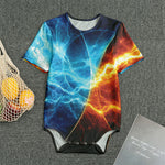 Fire And Ice Energy Print Men's Bodysuit