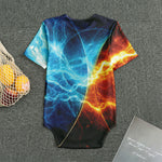 Fire And Ice Energy Print Men's Bodysuit