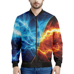 Fire And Ice Energy Print Men's Bomber Jacket