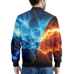 Fire And Ice Energy Print Men's Bomber Jacket