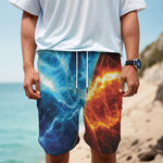 Fire And Ice Energy Print Men's Cargo Shorts