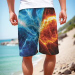 Fire And Ice Energy Print Men's Cargo Shorts