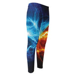 Fire And Ice Energy Print Men's Compression Pants