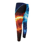 Fire And Ice Energy Print Men's Compression Pants