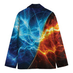 Fire And Ice Energy Print Men's Cotton Blazer