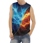 Fire And Ice Energy Print Men's Fitness Tank Top