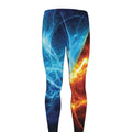 Fire And Ice Energy Print Men's Leggings