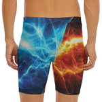 Fire And Ice Energy Print Men's Long Boxer Briefs