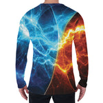 Fire And Ice Energy Print Men's Long Sleeve T-Shirt