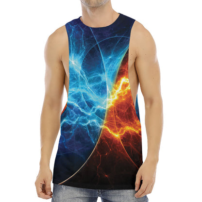 Fire And Ice Energy Print Men's Muscle Tank Top