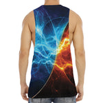Fire And Ice Energy Print Men's Muscle Tank Top
